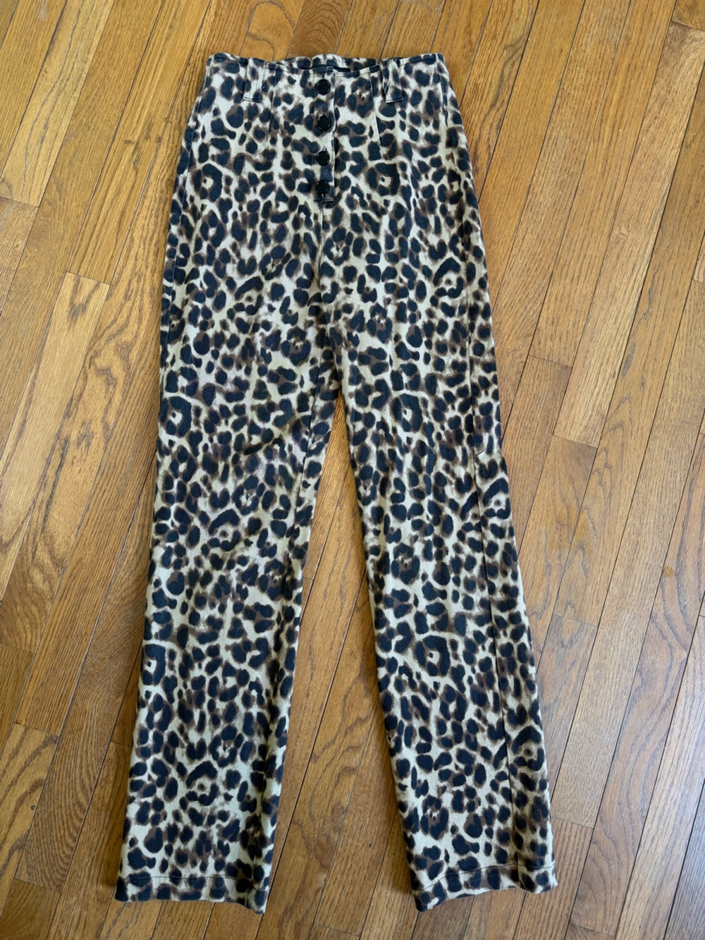 Reformation Leopard-Pattern Knit Pants in Tan and Black